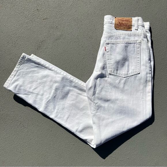 Vintage 90s Levi’s 512 White Slim Fit Straight Leg Jeans Size 11 JR Med - Picture 1 of 9